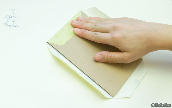 koptische binding - kaft flapjes omvouwen