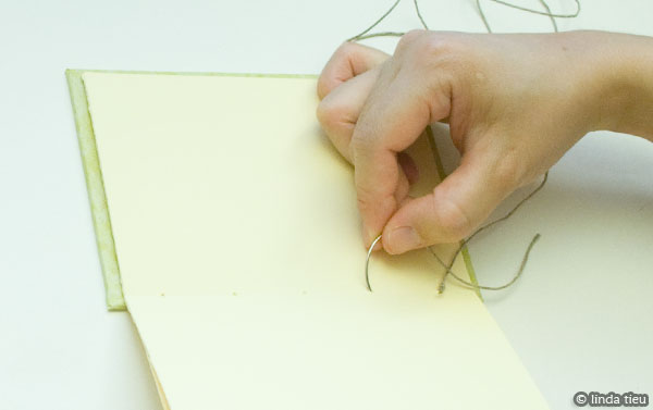 koptische binding - tweede katern naaien