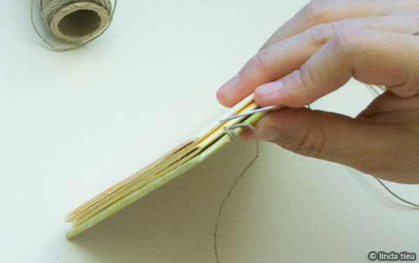 koptische binding - tweede katern naaien
