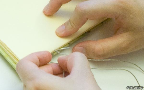 koptische binding - tweede katern naaien