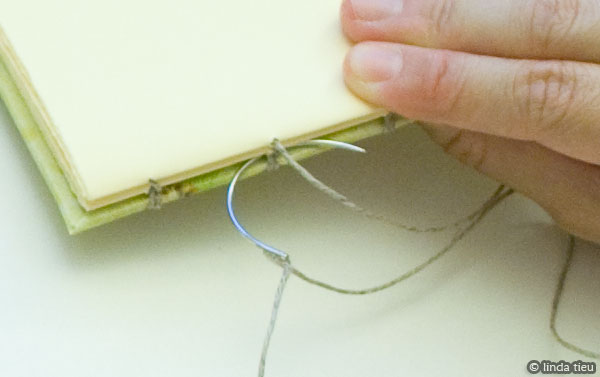 koptische binding - tweede katern naaien