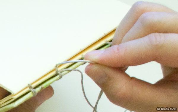 koptische binding - tweede katern naaien