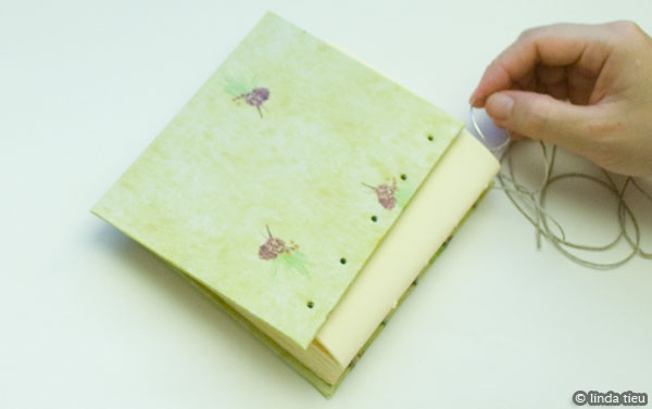 koptische binding - tweede kaft naaien