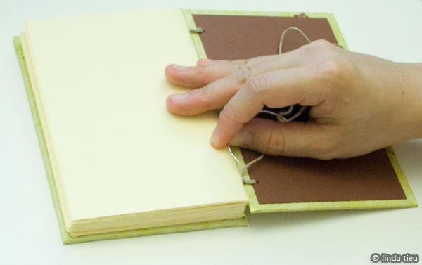 koptische binding - tweede kaft naaien