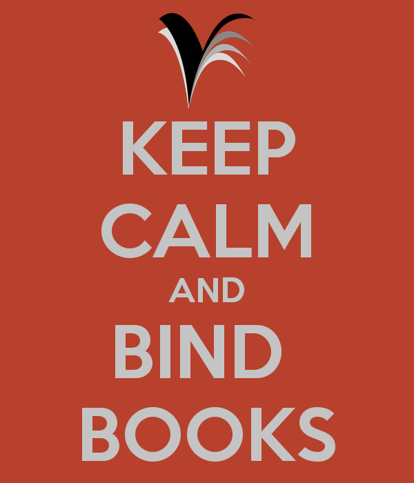 poster met tekst keep calm and bind books