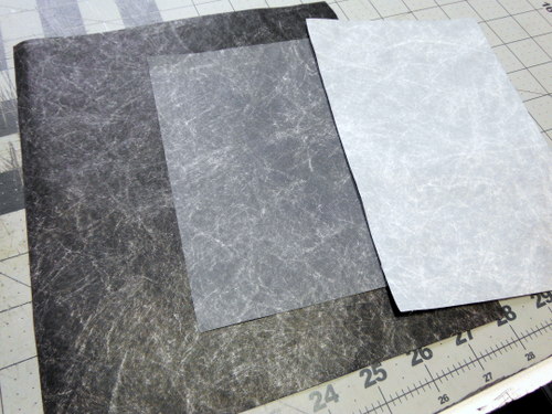 3 vellen met acryl ggekleurde tyvek